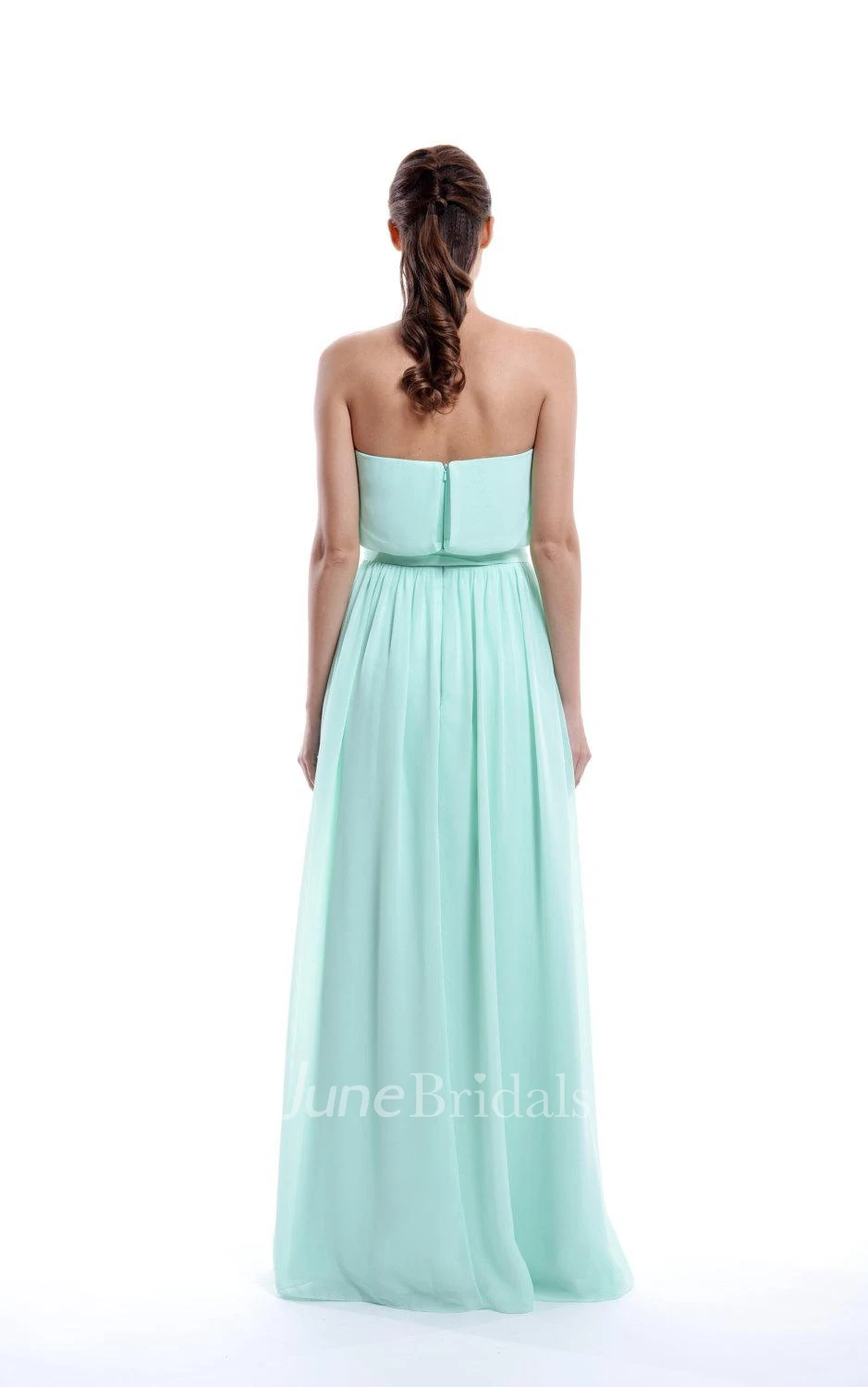 A-line Strapless Chiffon Dress