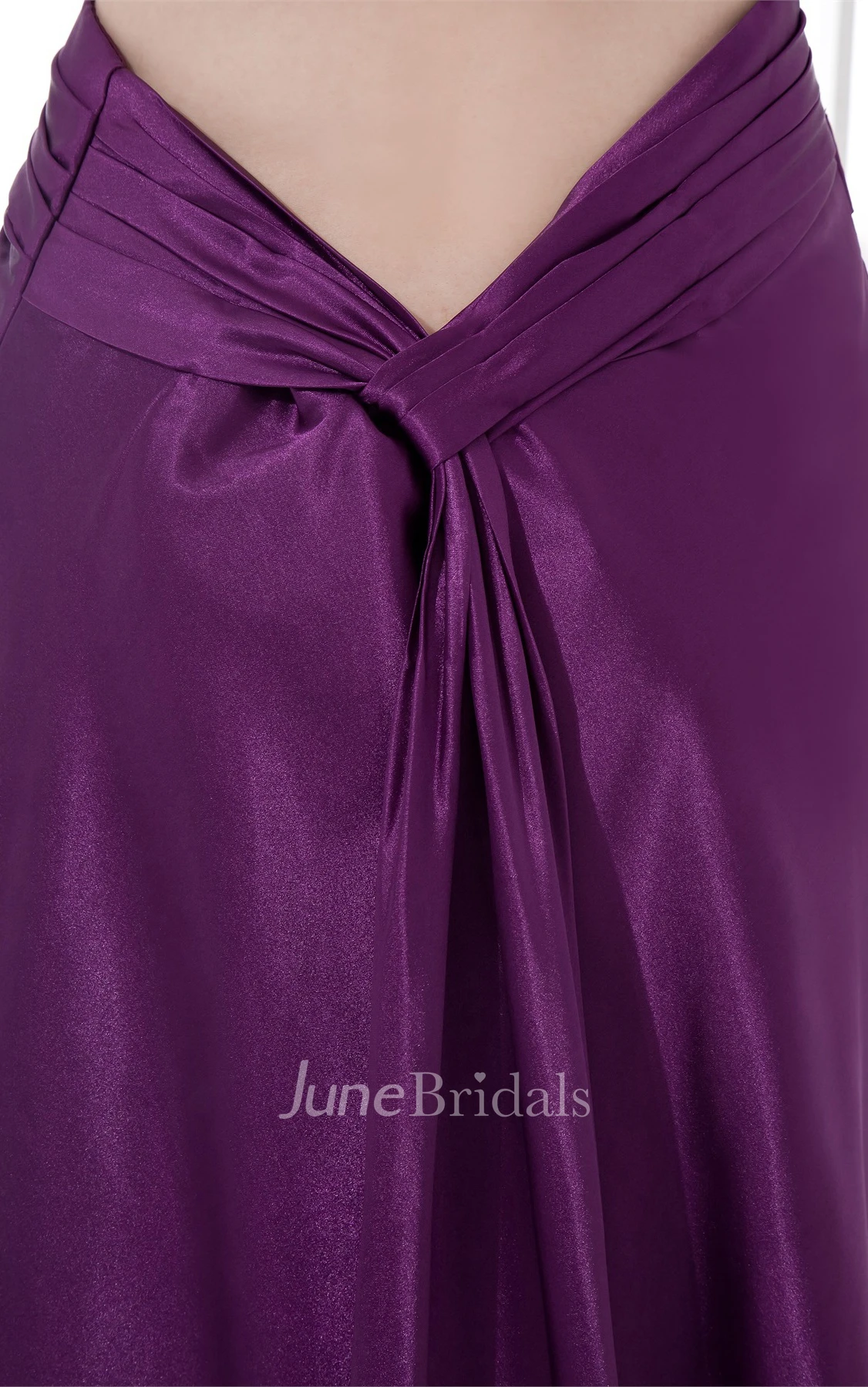one-shoulder front-split chiffon dress with epaulet and keyhole