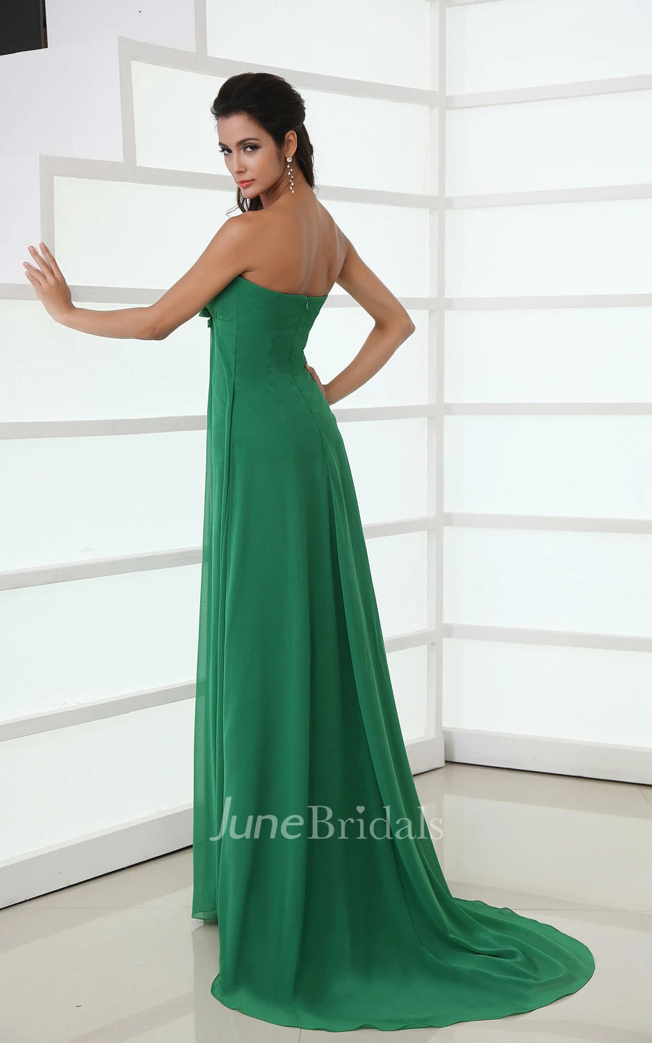 Sweetheart Sleeveless Maxi Pleated Dress With Floral Ruching