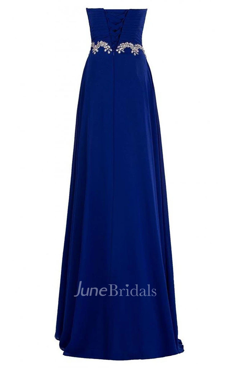 Sweetheart A-line Chiffon Dress With Sequins