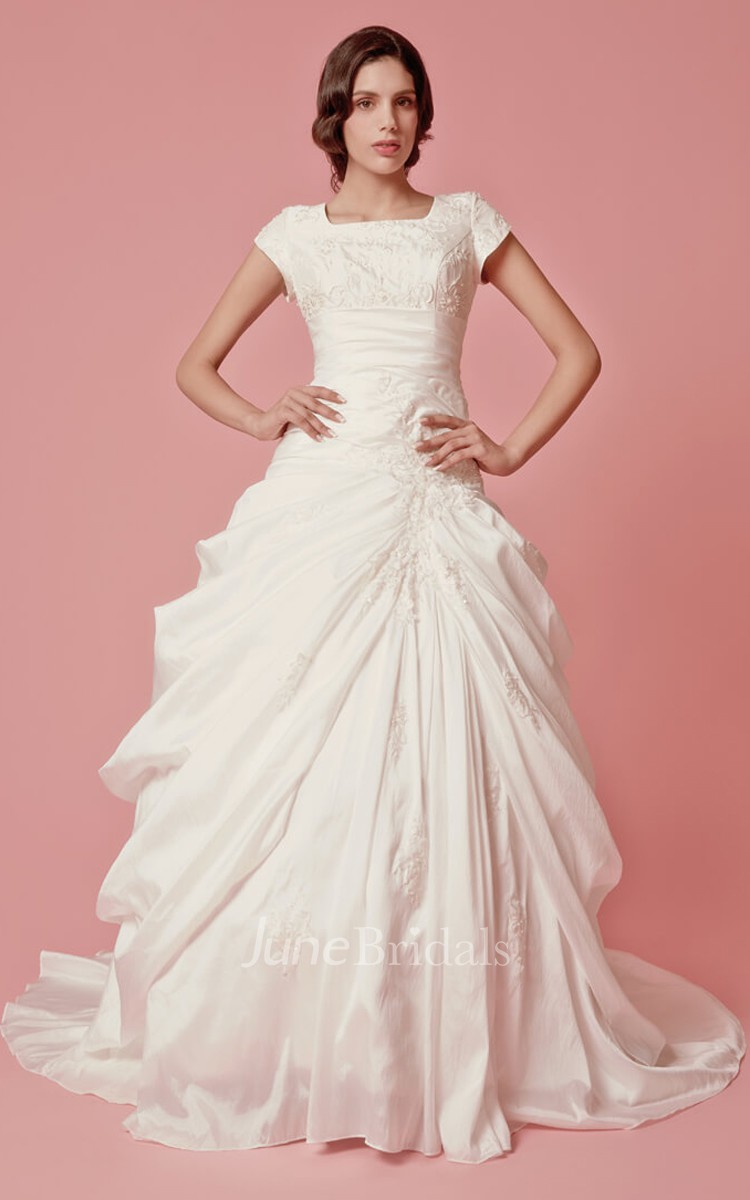 Short Taffeta Wedding Dress