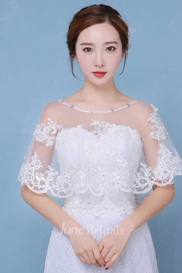 New Lace Diamond Necktie Cape Shawl