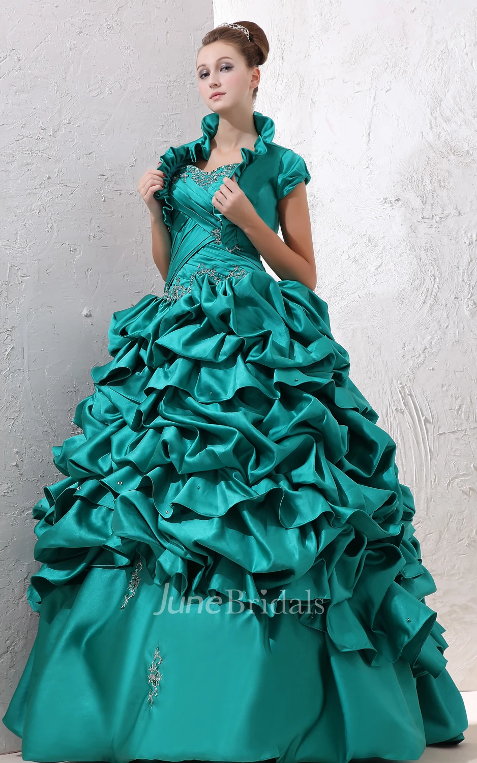 Captivating Strapless Ball Gown With Ruffles And Crisscross Ruching