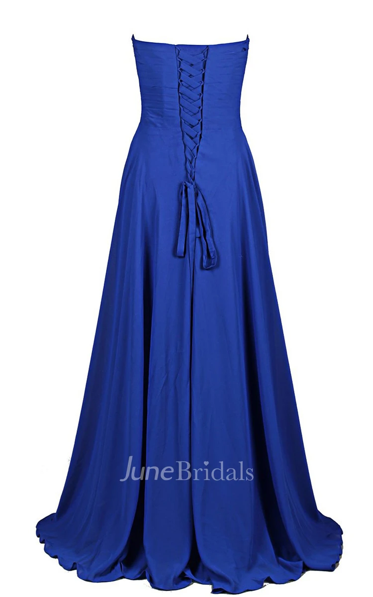 Sweetheart Crystal-beaded A-line Gown With Lace-up Back