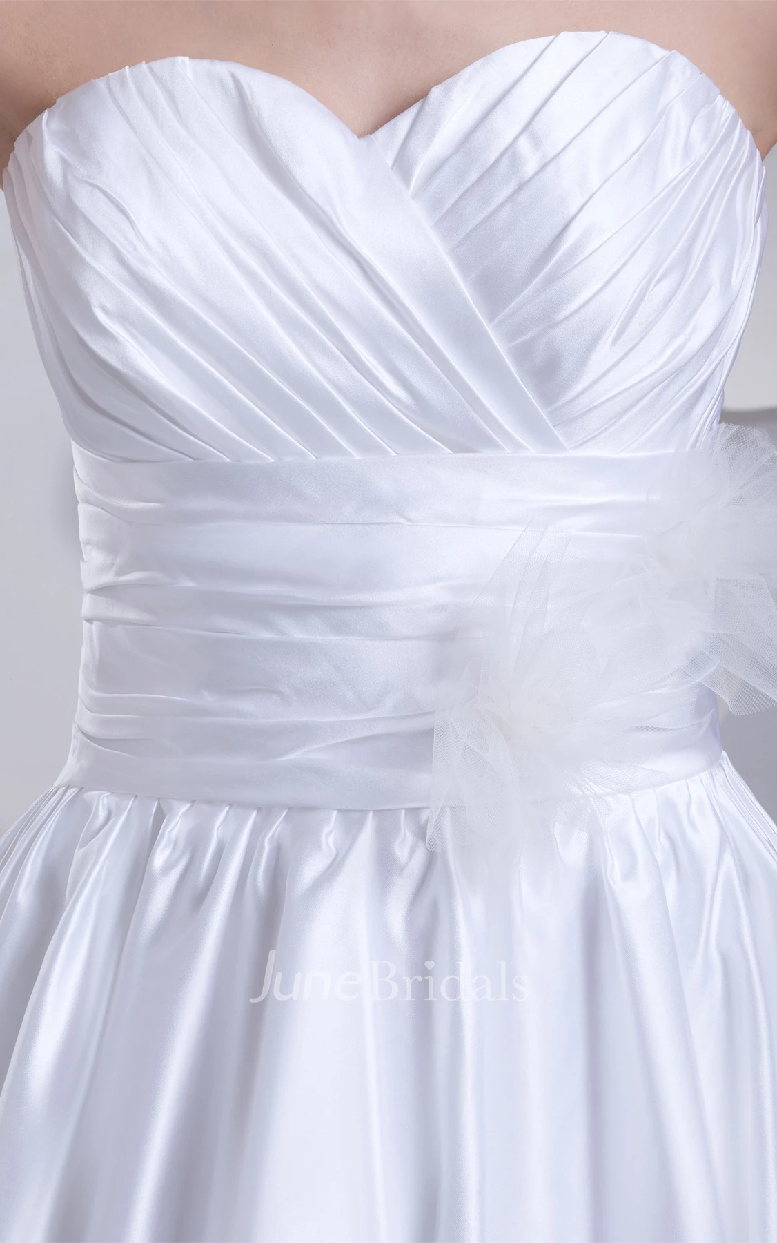 Sweetheart Criss-Cross Pleated Ball Gown with Floral Waist