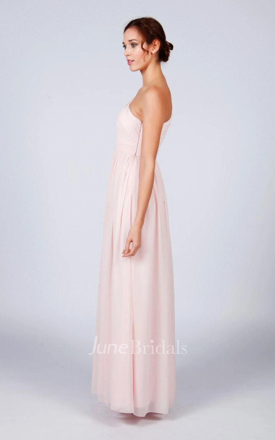 One-shoulder Floor-length Bridesmaid Dress