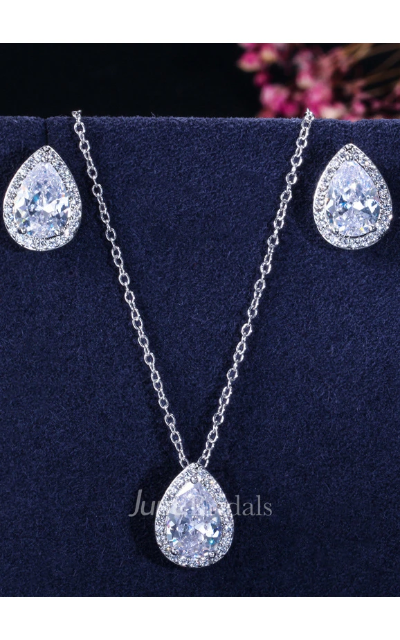 Multiple Color Bridal and Cocktail Party Rhinestone Necklace and Earrings Jewelry Set