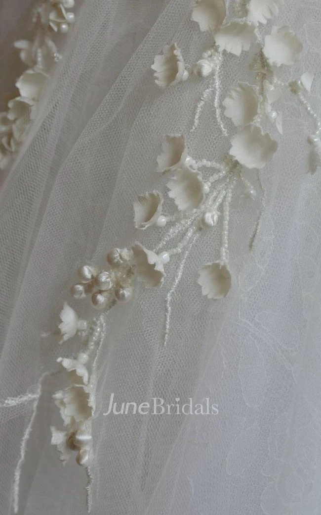 Mini High Neck Sleeveless Bell Beading Zipper Keyhole Tulle Lace Dress