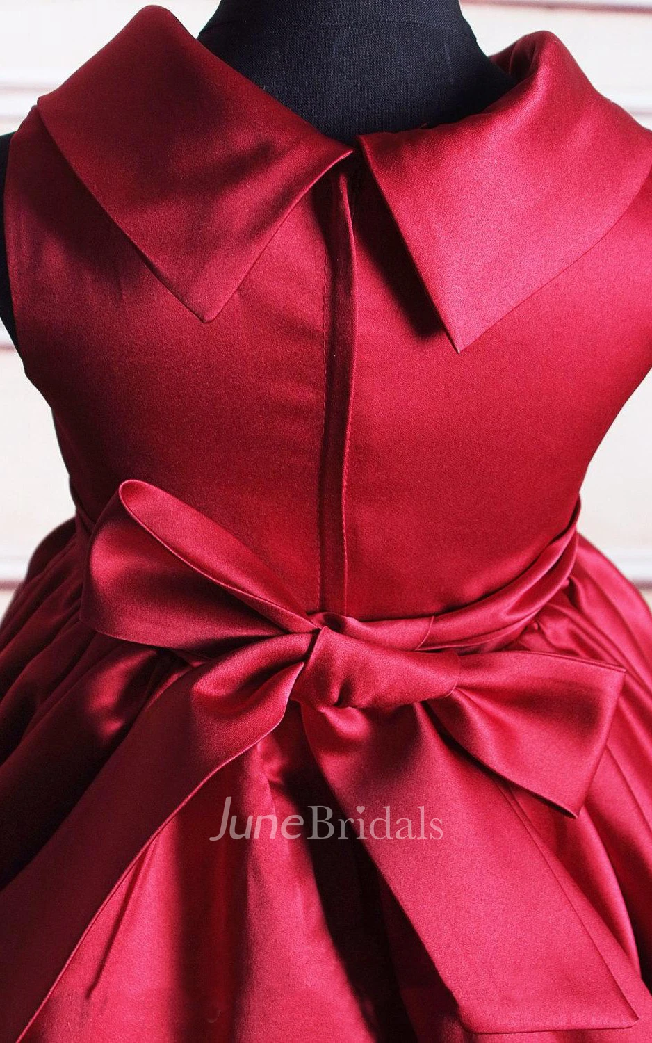 Sleeveless High Neck Pleated Satin Dress With Bow Belt