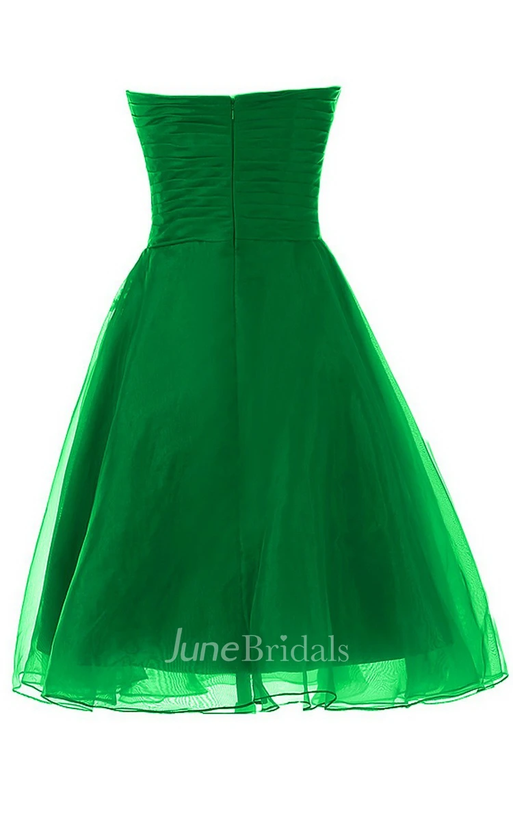 Strapless A-line Wedding Dress With Lace Appliques