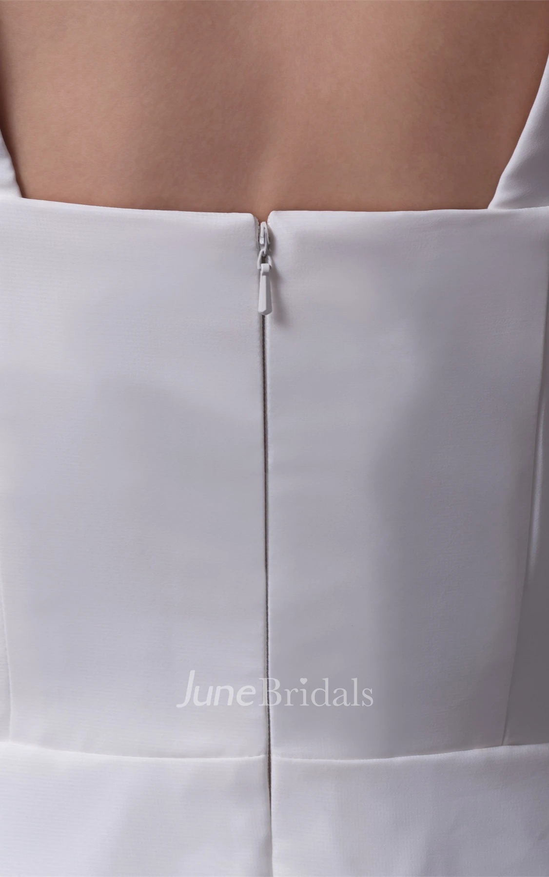 Strapless V-Neck A-Line Floor-Length Dress with Side Draping and Flowered Beadings