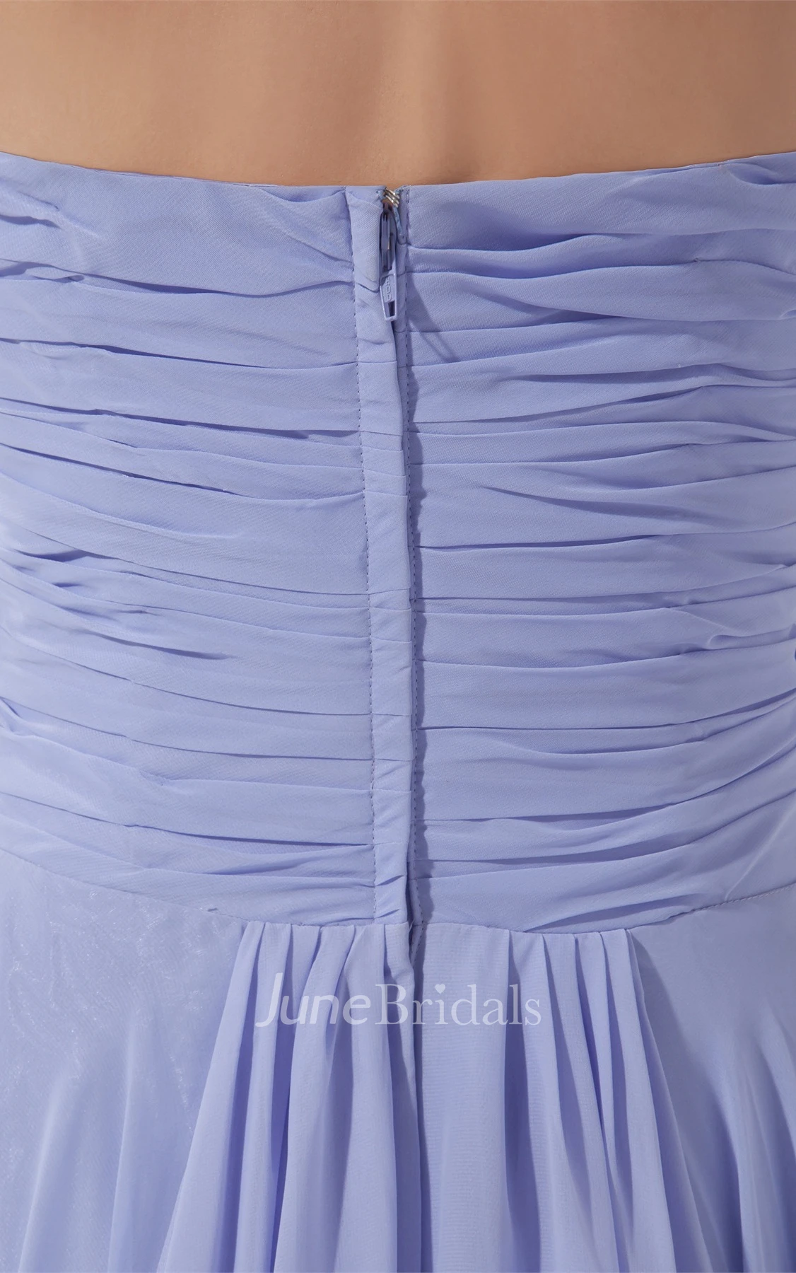 Sweetheart Pleated Chiffon Long Dress with Floral Top