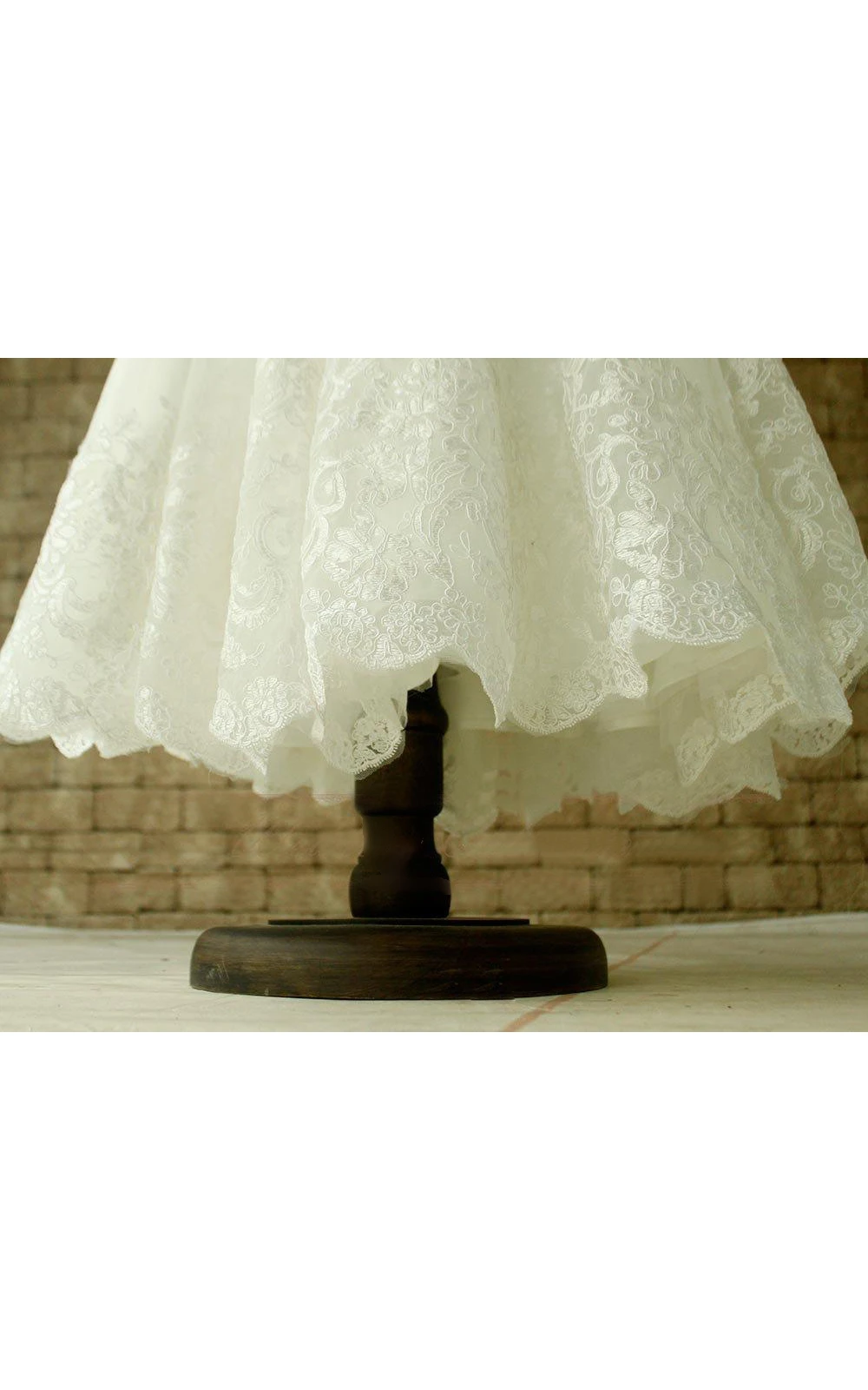 Sleeveless High Neck Lace Applique Ankle Length Dress With Blush Sash and Bow