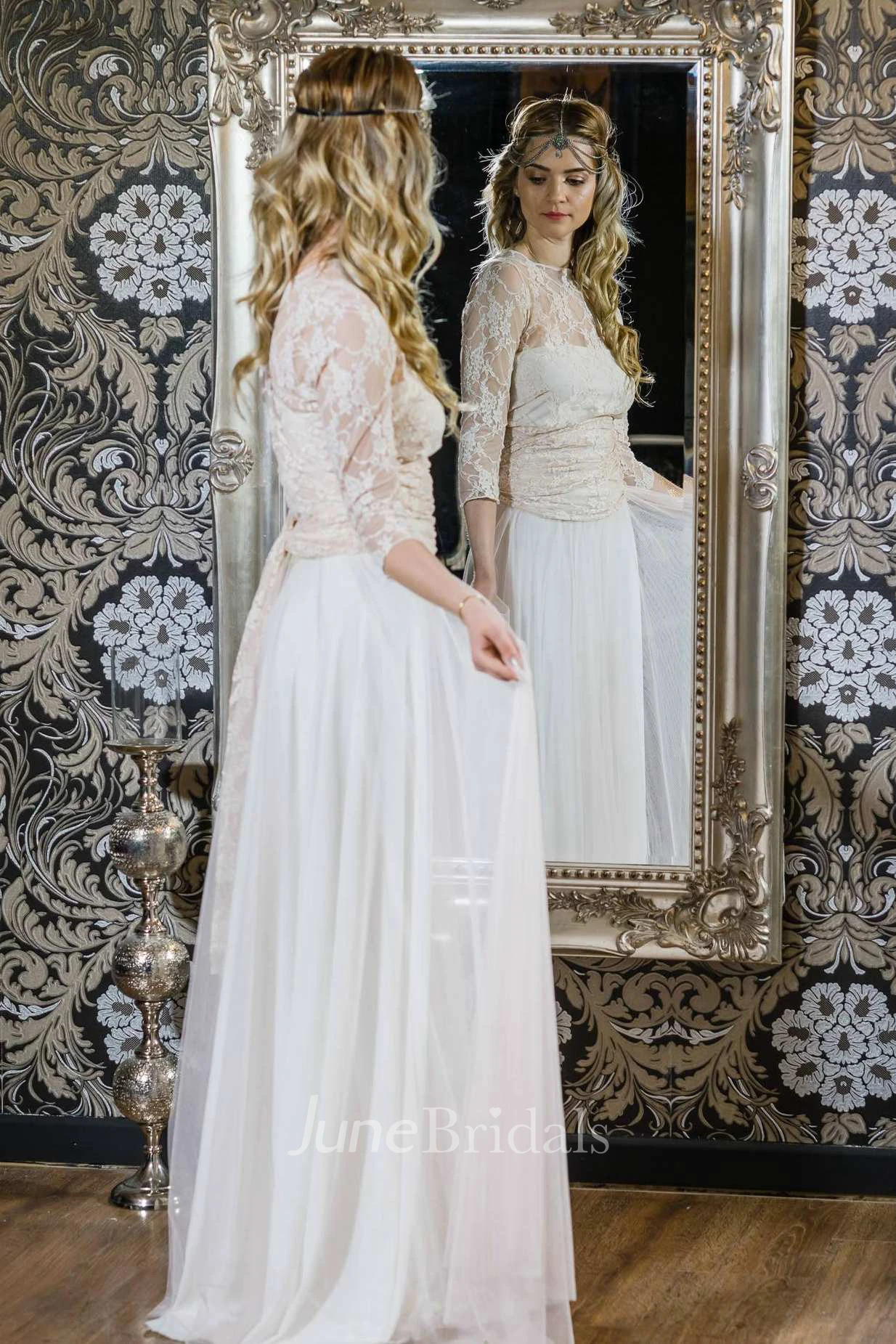 Tulle Jersey Satin Lace Wedding Dress