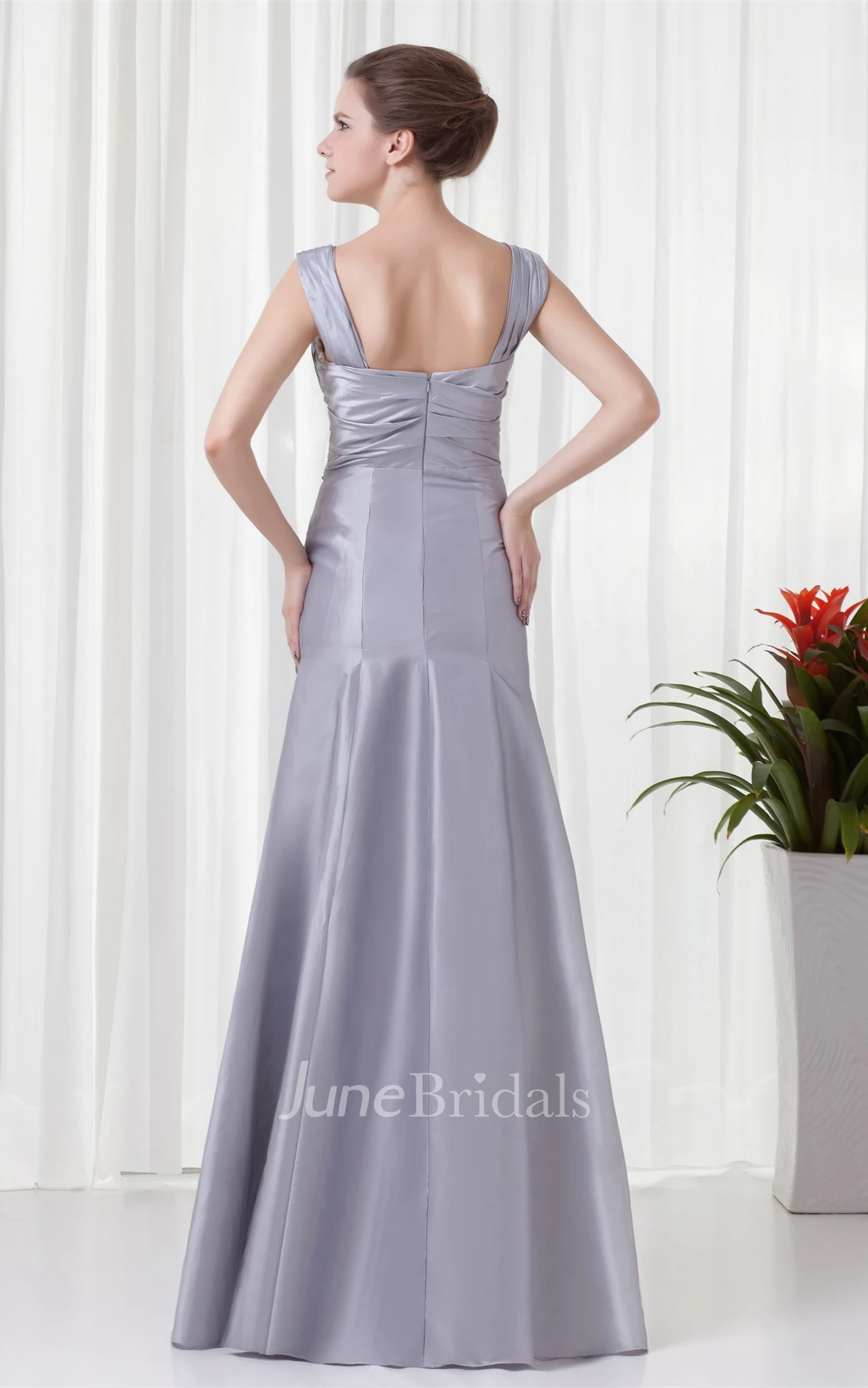 Refined Ruched Trumpet Gown with Stress and Bolero