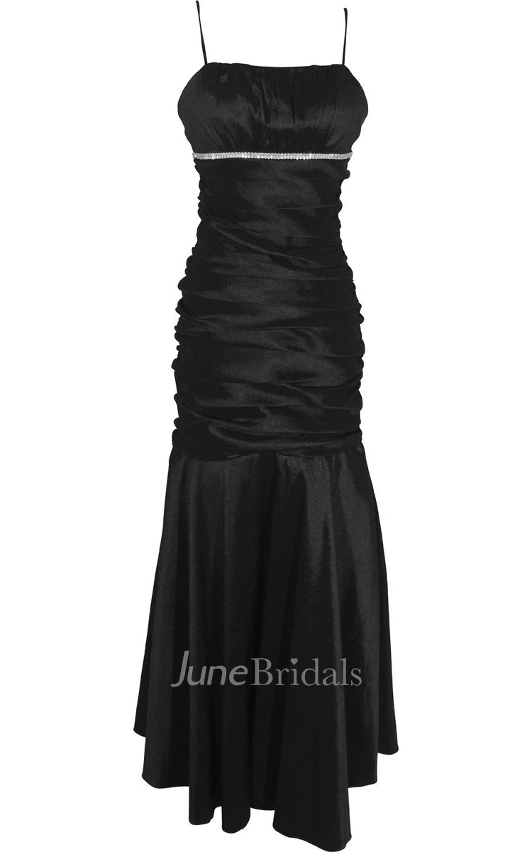 Sleeveless Trumpet Gown With Beadings and Pleats