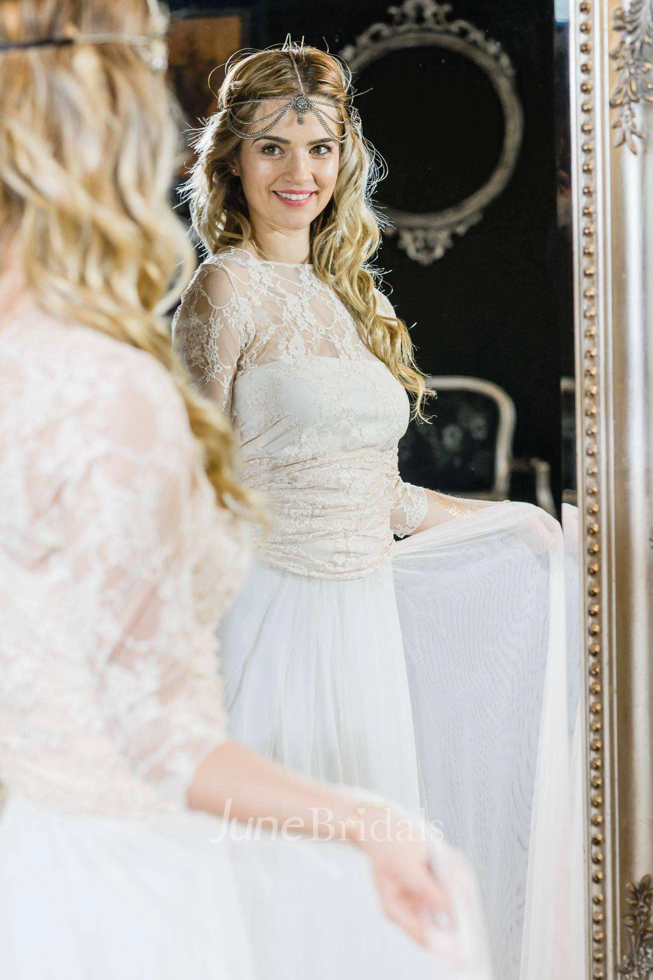 Tulle Jersey Satin Lace Wedding Dress