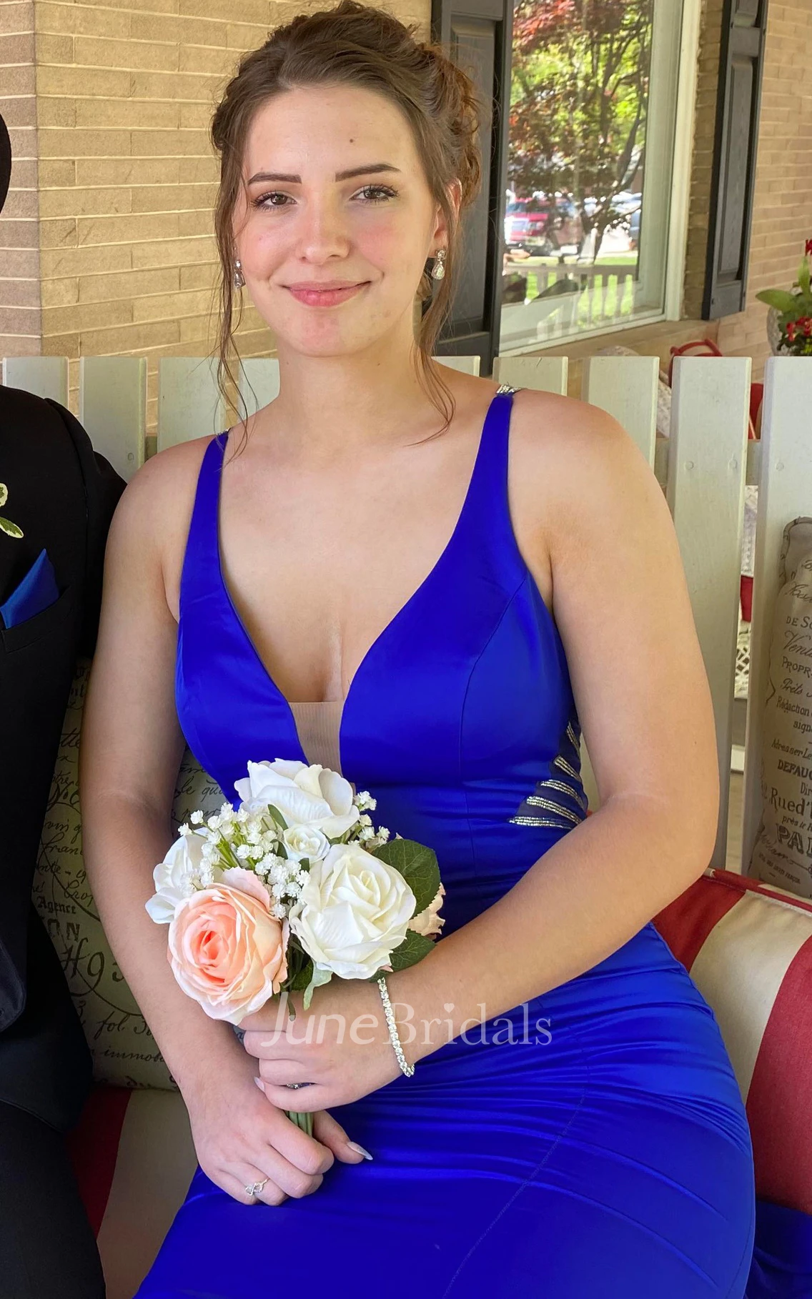 Sexy Satin Mermaid Evening Dress With Open Back And Sweep Train