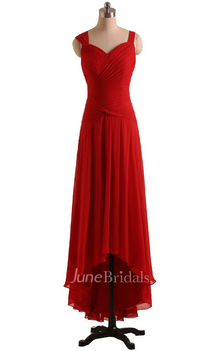 Queen Anne High-low Dress With Basque Waist