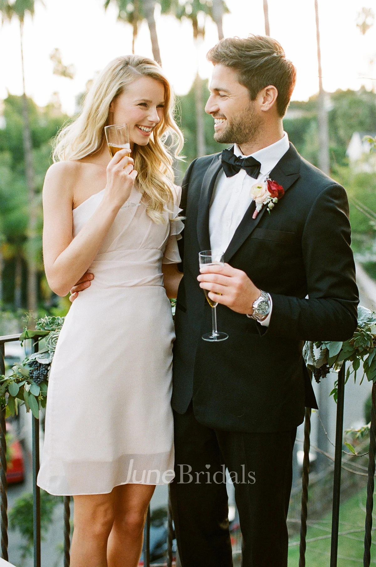 Mini Draped One-Shoulder Sleeveless Chiffon Muti-Color Convertible Bridesmaid Dress With Low-V Back