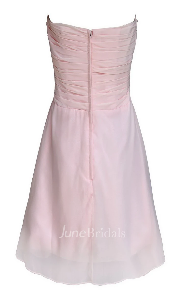 Sweetheart Short Tiered Dress With Pleats