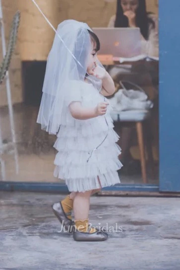 Double Layers Simple Style Tulle Flower Girl Veil