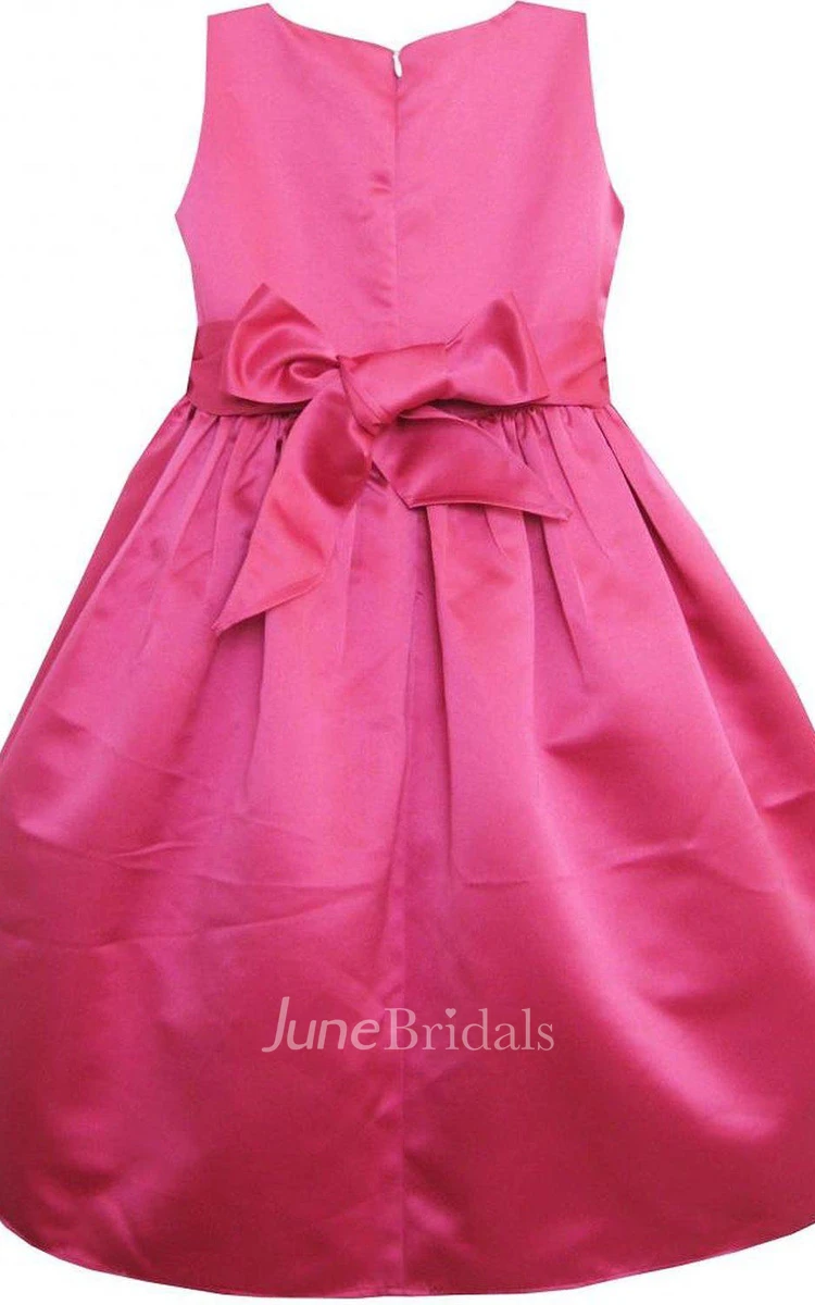 Sleeveless A-line Dress With Flower Waist