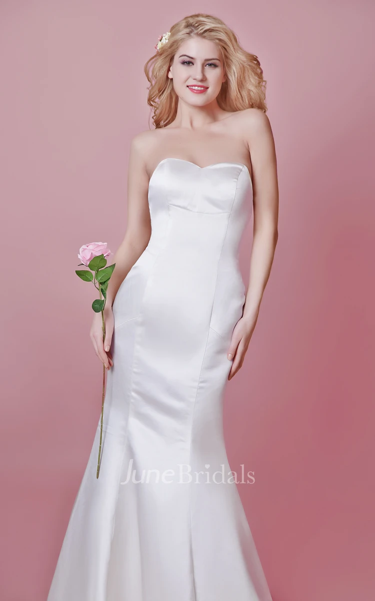 Simple Sweetheart Mermaid Satin and Chiffon Dress