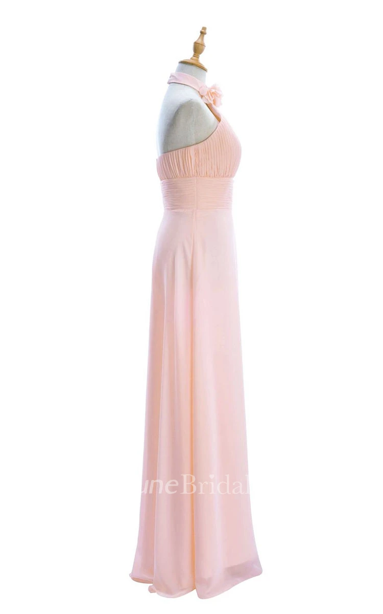 One-shoulder Sweetheart Long Empire Dress With Side Slit