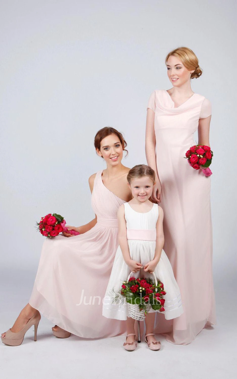 White One Shoulder Knee Length Bridesmaid Prom Dress