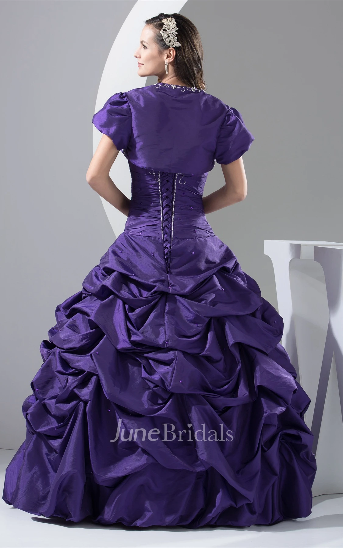 Sweetheart Pick-Up Ball Gown with Embroideries and Bolero