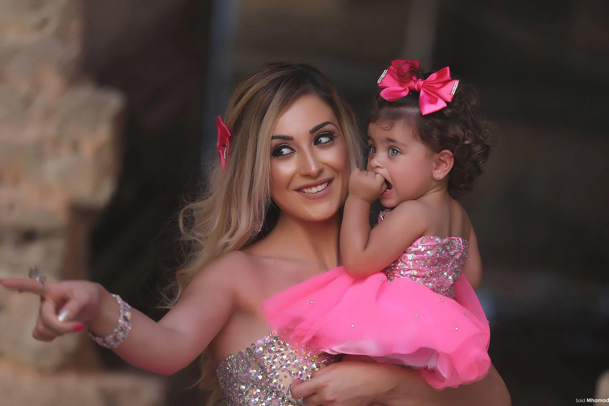 Glamorous Sequins Tulle Short Mother and Daughter Dress Sweetheart