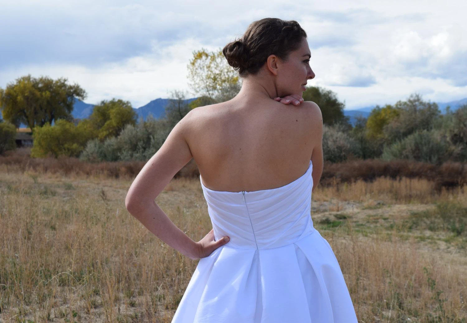 Strapless A-Line Taffeta Wedding Dress With Tulle Lining