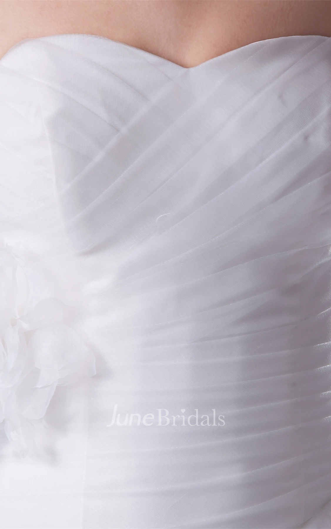 Sweetheart Criss-Cross Mermaid Tulle Dress with Peplum and Flower