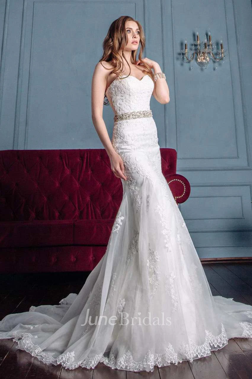 Mermaid Trumpet Satin Lace Wedding Dress
