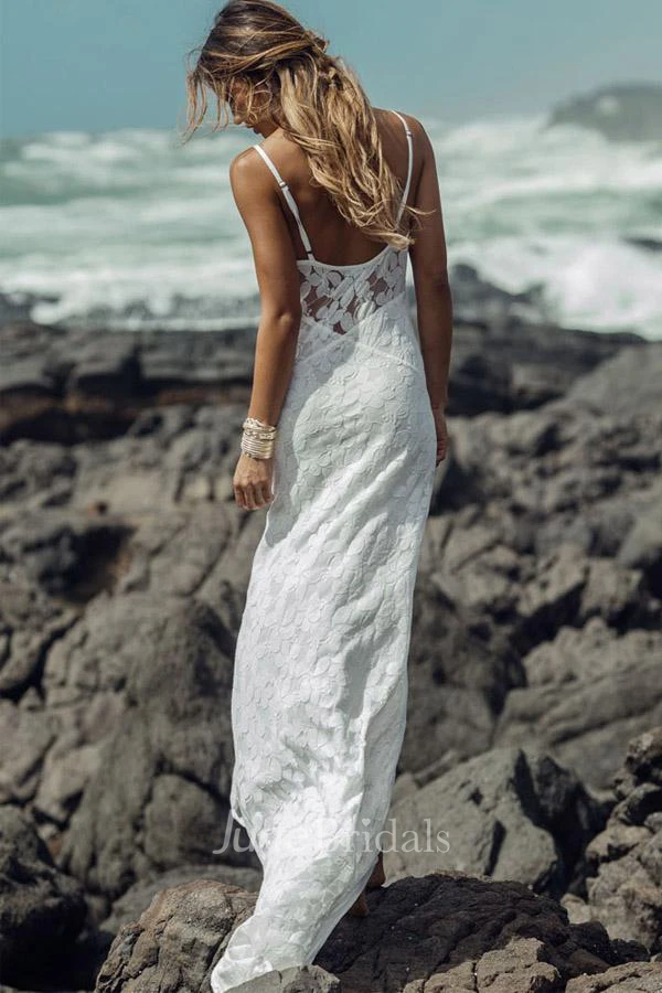 Sheath beach wedding store dress