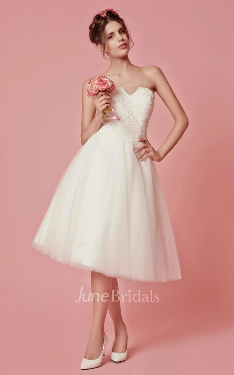 Cap Sleeved A-Line Knee Length Wedding Dress With Jacket