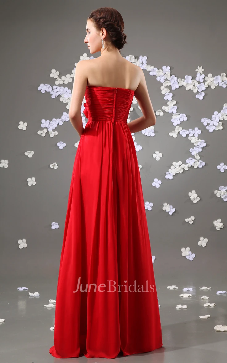 Charming Long Maxi Style Dress With Bow And Ruching