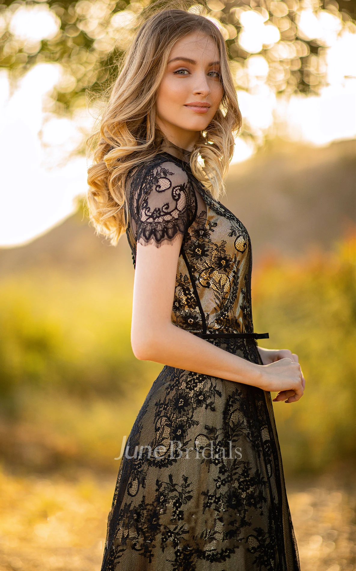 Modern A Line Floor Length Lace Formal Gown