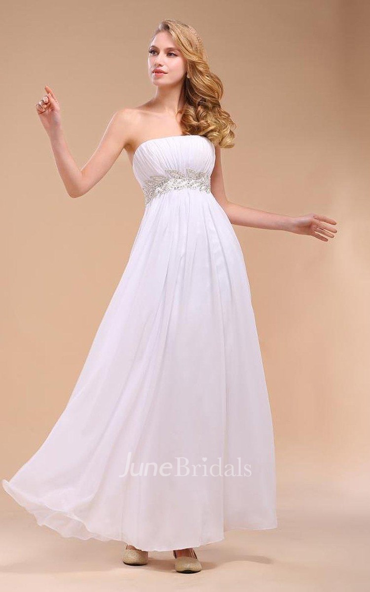 Strapless best sale chiffon dress