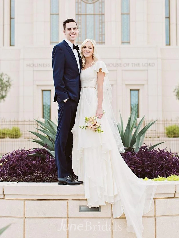 Short Sleeve Wedding Dress - June Bridals