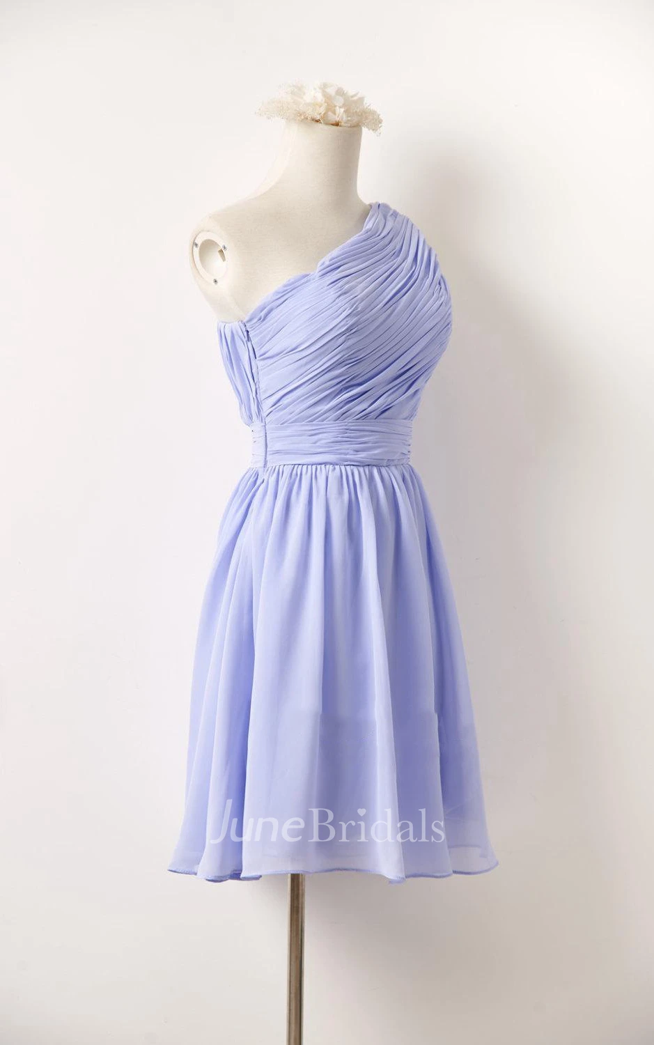 Mini One-shoulder Chiffon Dress