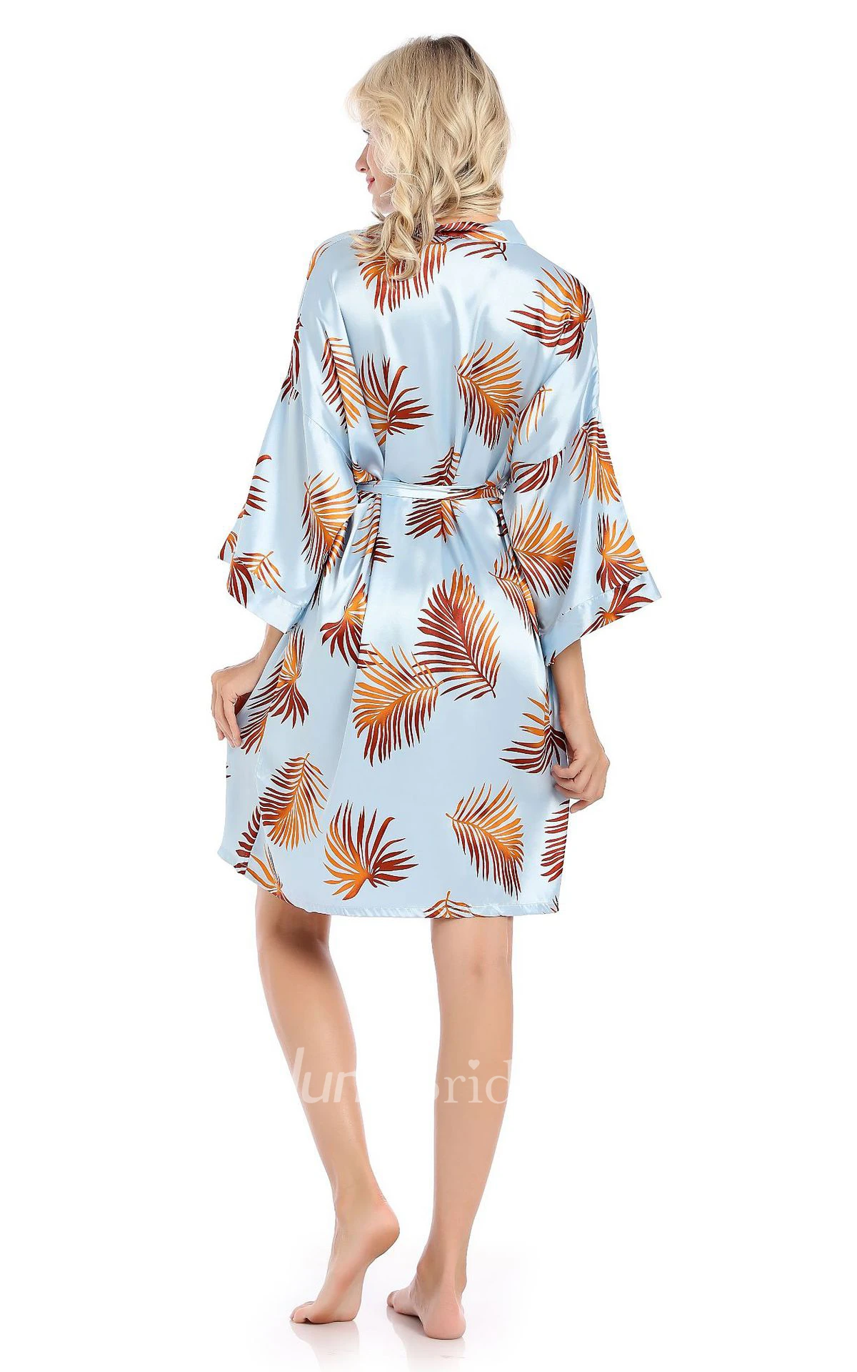 Floral Bride Bridesmaid Long Sleeved Short Robe