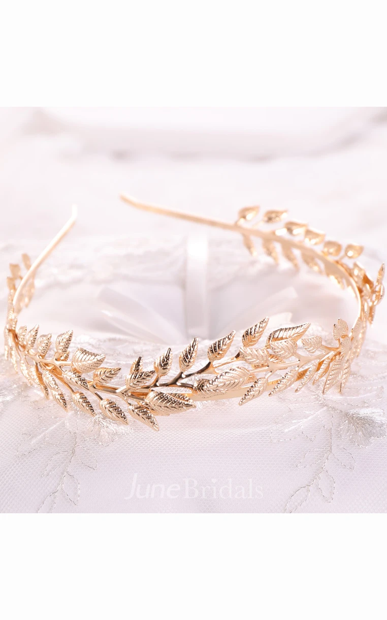 European Handmade Vintage Golden Baroque Willow Branches Flowers Headband