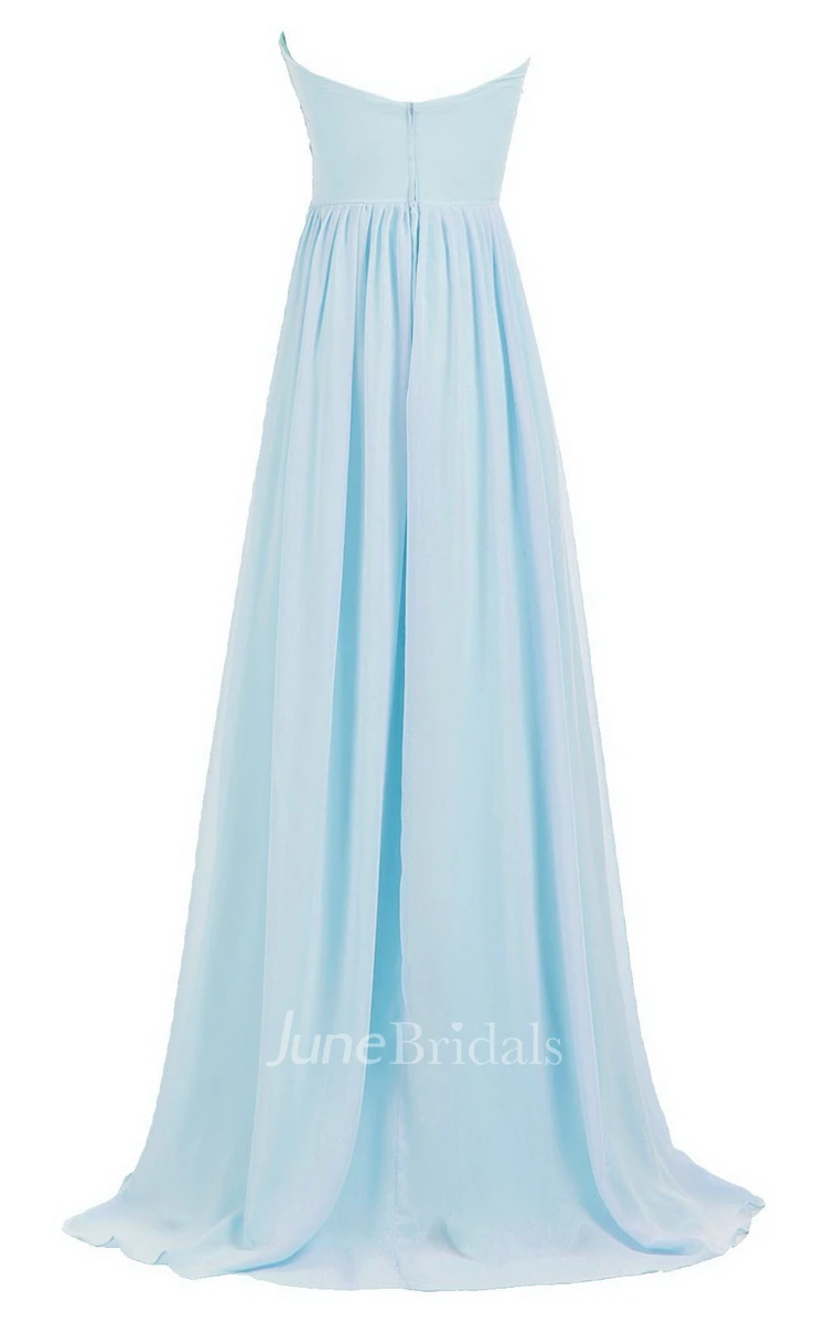 Sweetheart Empire Long Gown With Sequined Bodice