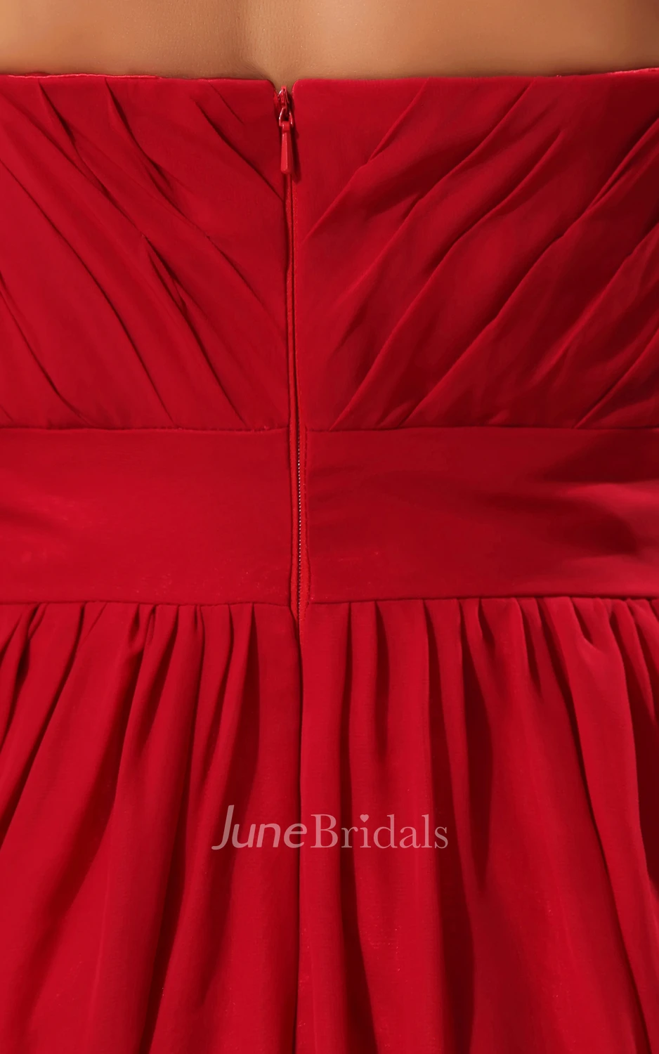 Midi Chiffon Dress With Floral Strap And Draping