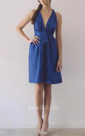 Short V-Neck Chiffon Sleeveless Dress With Straps