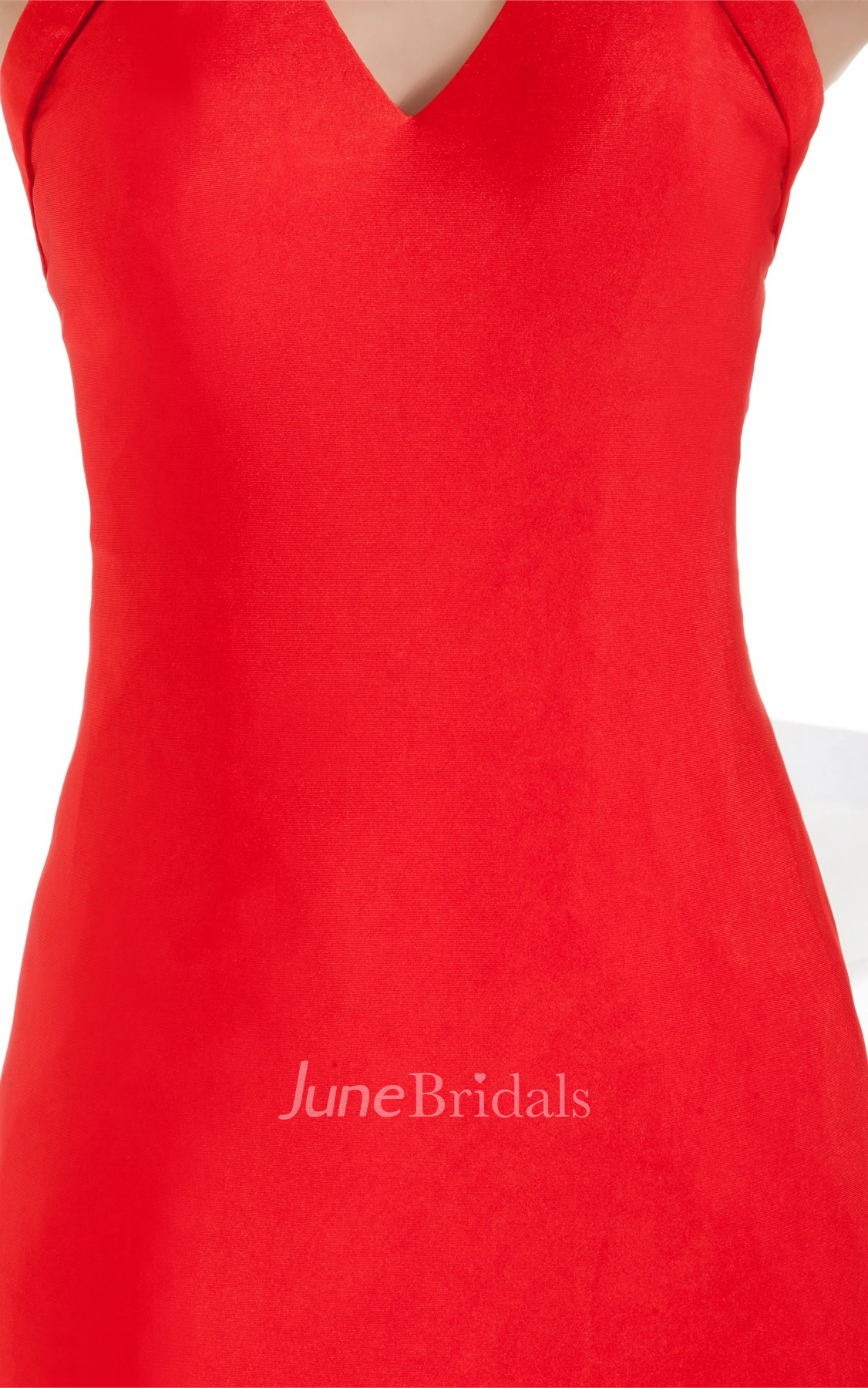 V-Neck Sleeveless Fitted Mini Dress with Halter