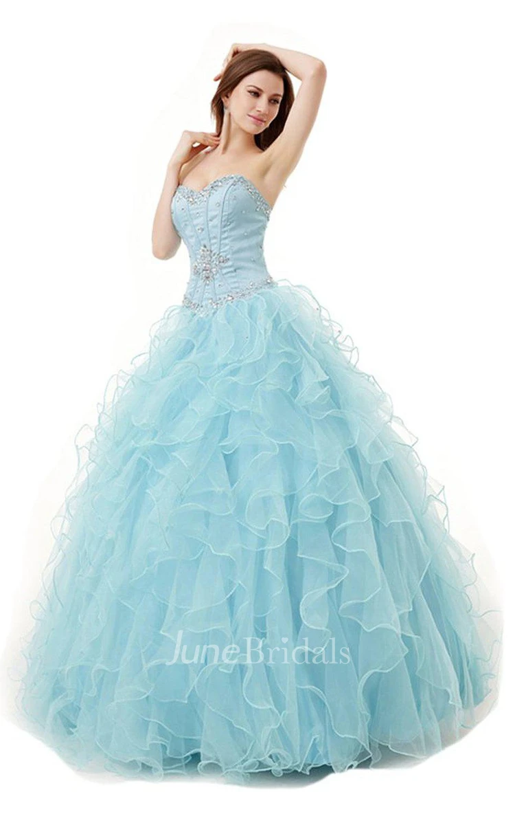 Sweetheart Ballgown With Ruffles and Sequins