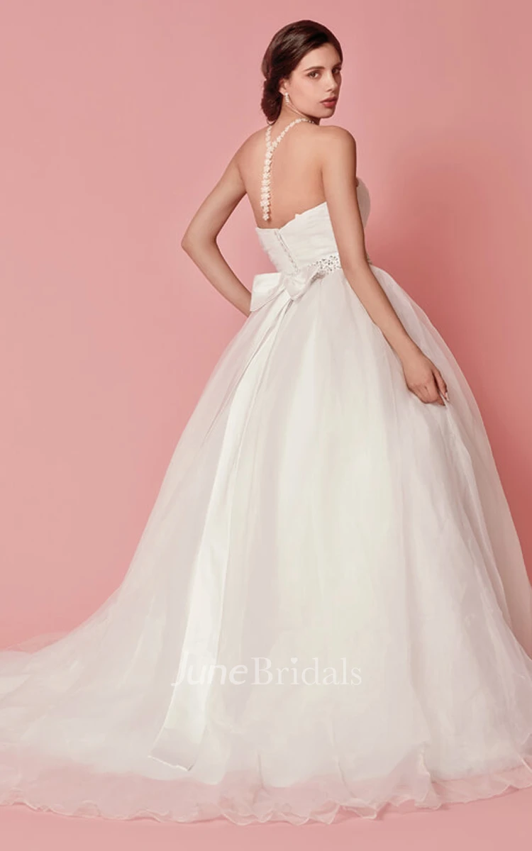 Sweetheart Organza Ball Gown With Crisscross Ruching
